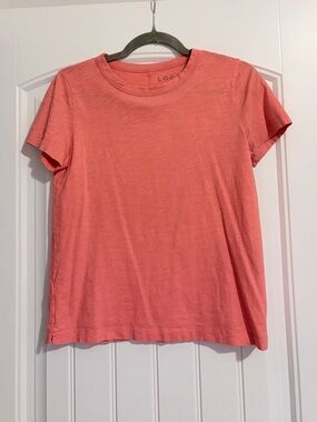LOFT Vintage Soft Coral Short Sleeve Tee | Size Small